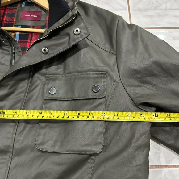 Samuel Windsor Jacket Men's XL Olive Button Parka Utility Coat Flannel Lining - Picture 9 of 13